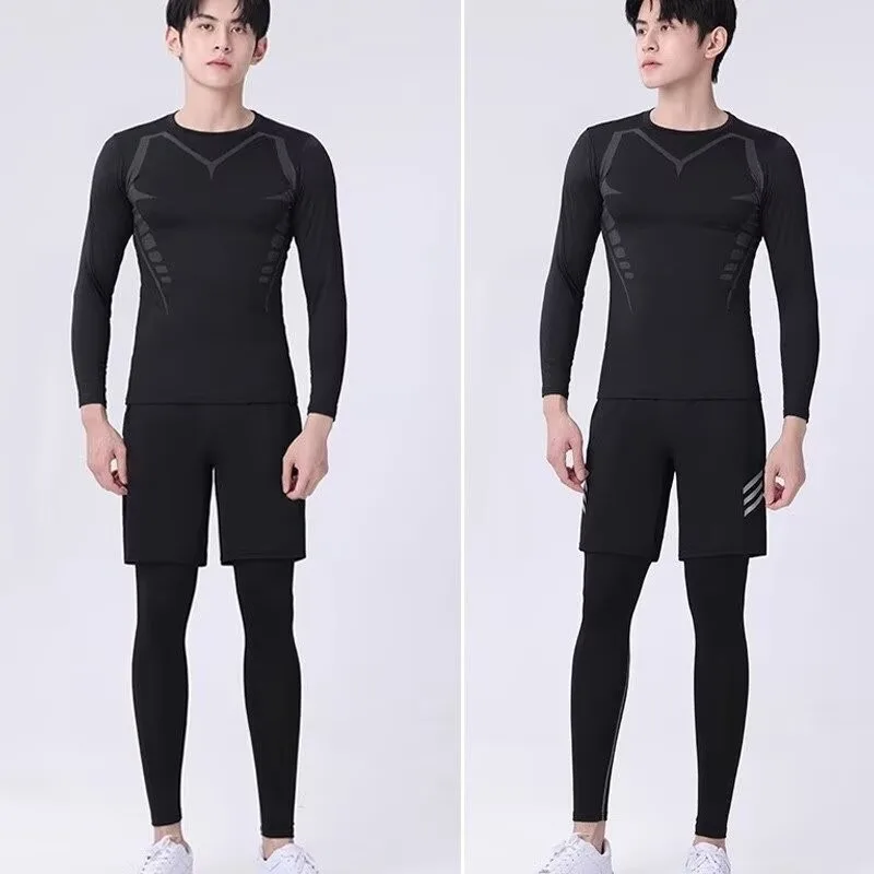 Men' T-shirt Men Running Sport T Shirt Compression Fitness Tops Tee Quick...