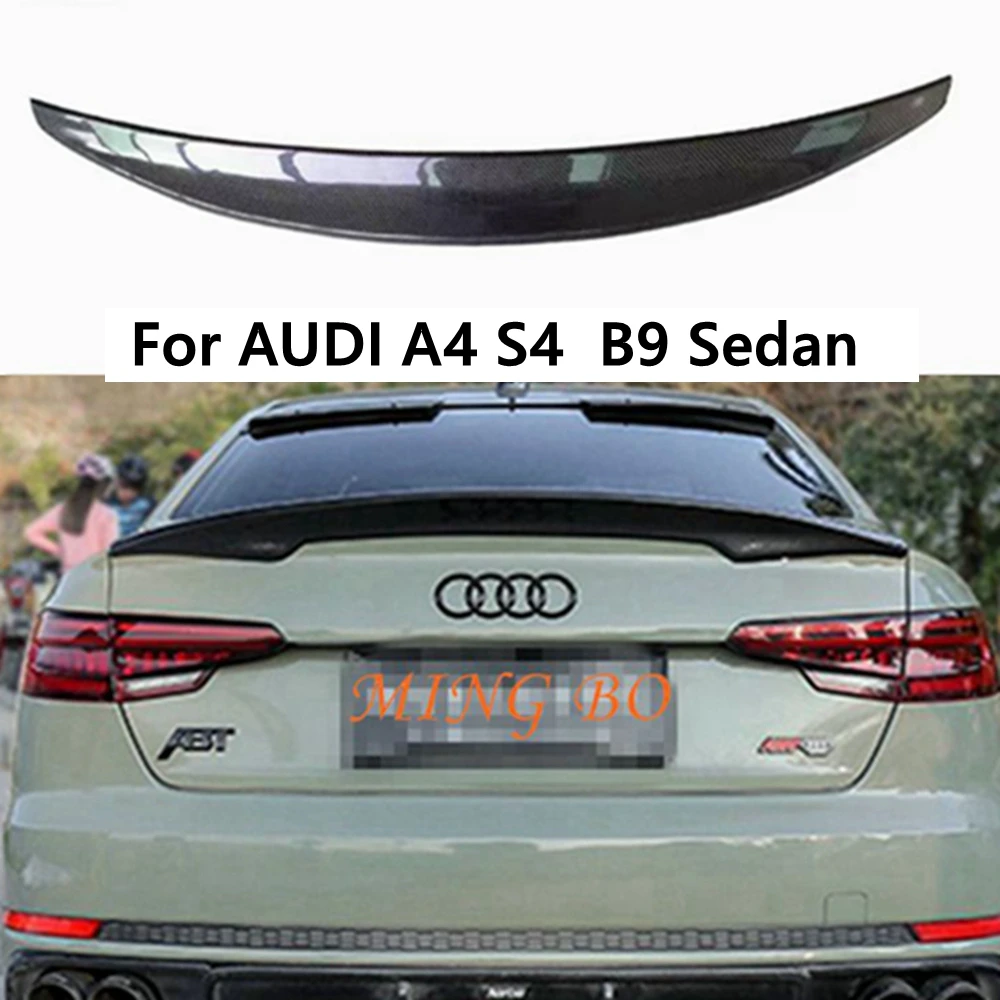 

For AUDI A4 S4 B9 Sedan Carbon fiber FRP glossy black Rear Spoiler Trunk Wing Car tuning accessories 2019+