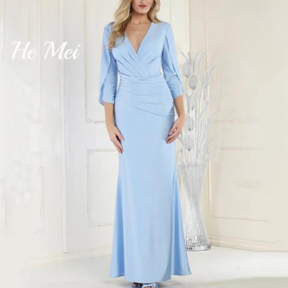 

Elegant Middle Aaged Women Gowns Simple Ankle-Length Dress Mermaid V-Neck Mother Dresses Vestidos De Fiesta Elegantes 2024