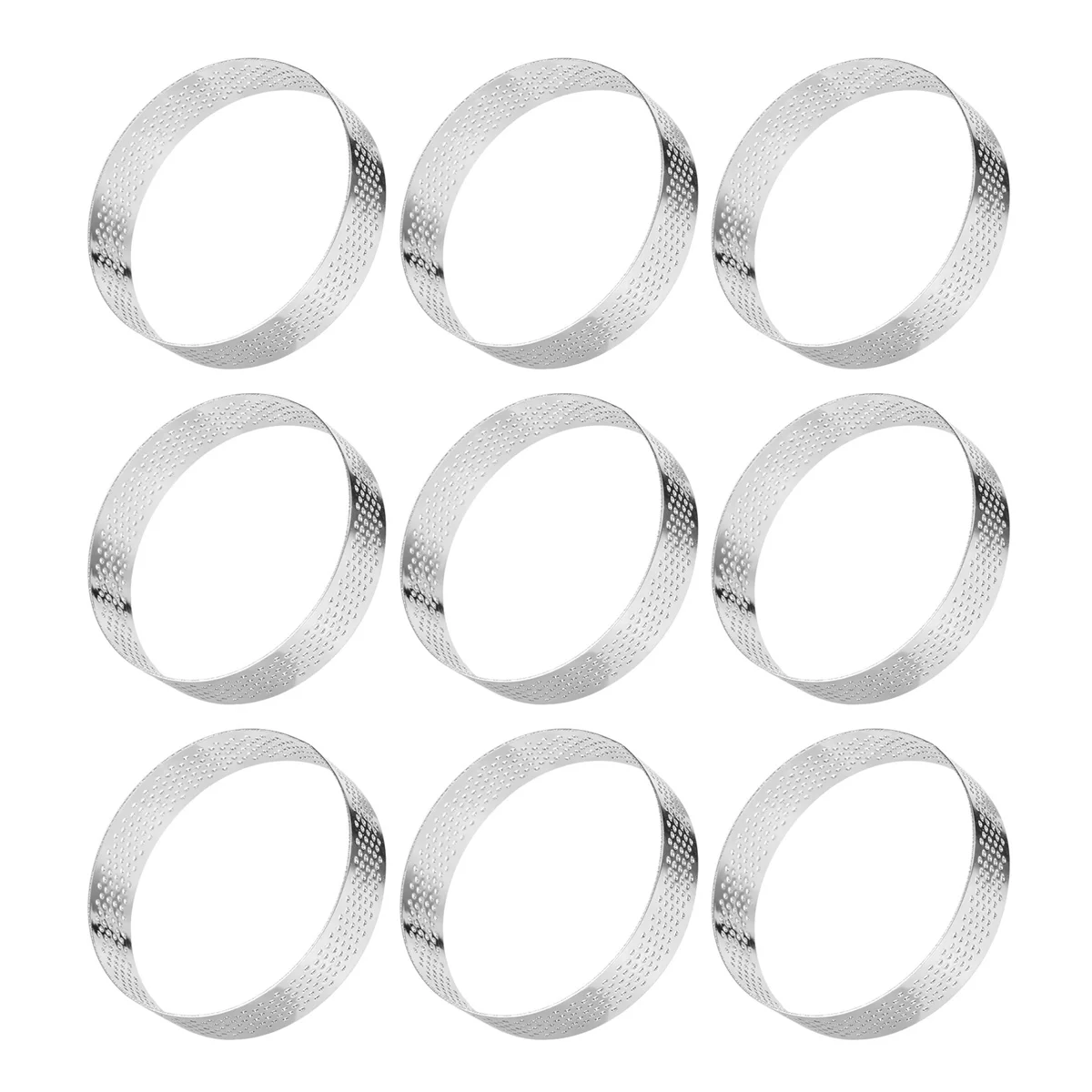 Circular Stainless Steel Tart Ring Tower Pie Cake Mould Perforated Cake Mousse Ring,8cm