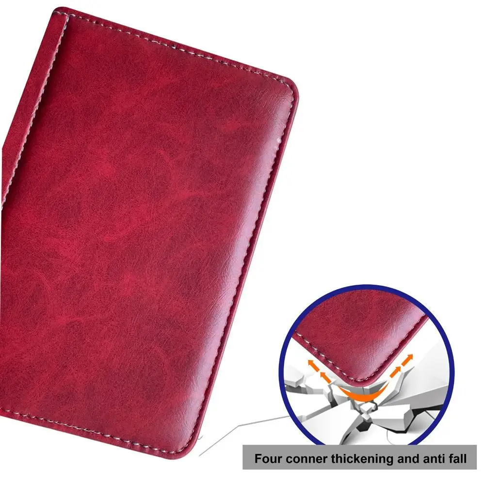 Premium Anti-Fall 6-Inch E-Reader Leather Case with Shockproof Back Cover and Soft Microfiber Lining