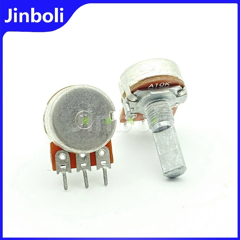 Multiturn Potentiometer Linear Potentiometer Rotary Potentiometer Potentiometer Kit Trimmer Potentiometer Adjustable Resistor 2PCS 16 Type A10K 3Pins Single Adjustable Resistance Power Amplifier Audio Volume Potentiometer D Shaft Length 20mm