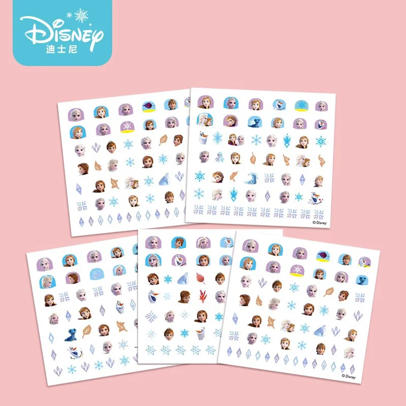 Disney Cartoon Frozen Princess Snow White Makeup Nail Stickers 250 Pcs Mermaid Stitch Stickers Toy For Kids DIY 3