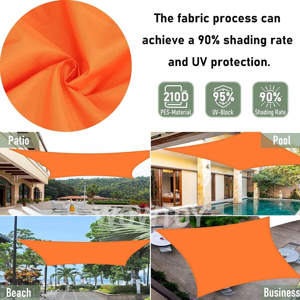 Outdoor Awnings 5X3M 4X3M 3X2M Shade Sails 185GSM Rectangle Awning Canopy Tent UV Block for Patio Garden Pools Outdoor Facility
