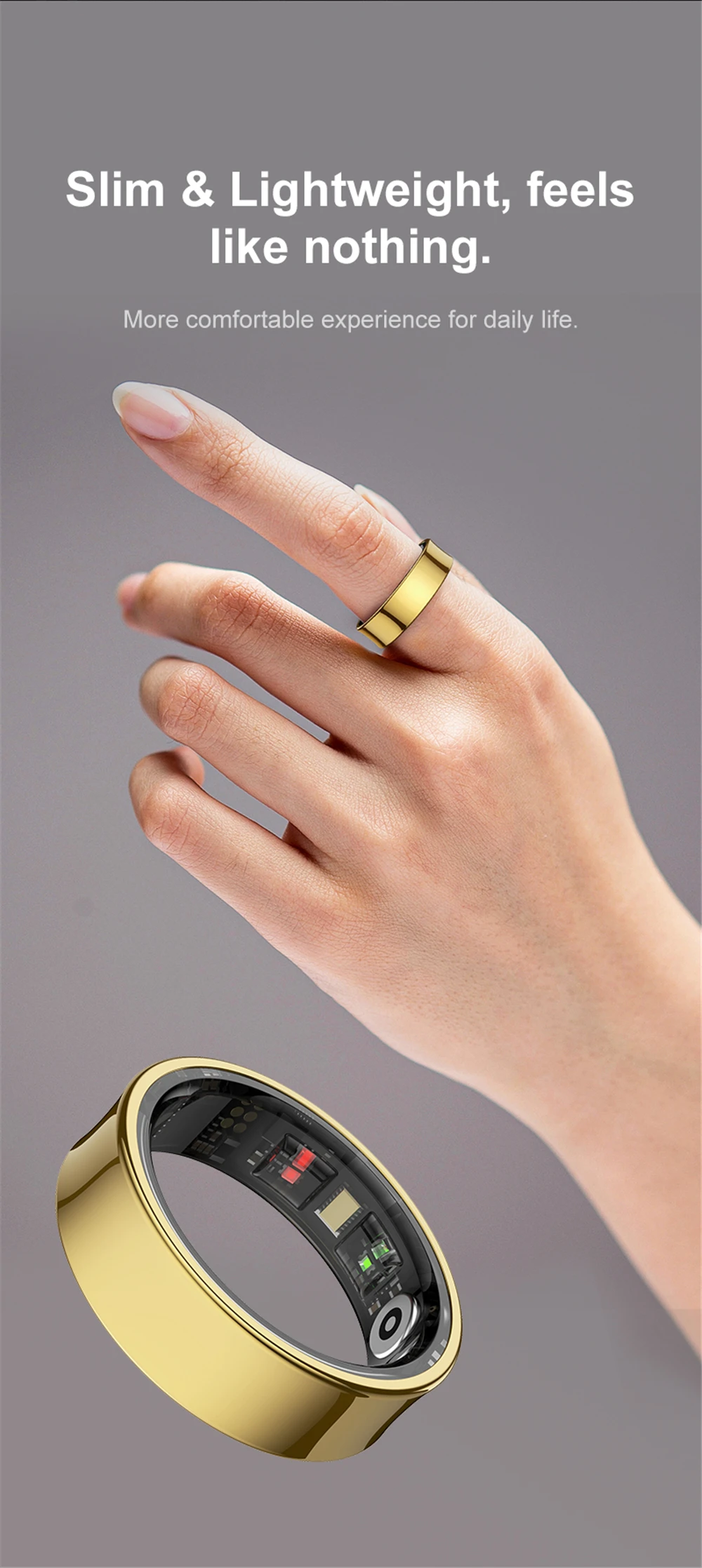 New Smart Ring Men Women Charging Case Skin Temperature Health Sleep Monitor 5ATM Waterproof Camera Control Holidays Gifts