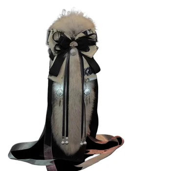 Plug anale artigianale a coda di volpe con campanello luminoso e fiocco, plug anale in acciaio inossidabile da 2,8 cm per coppie, cosplay, giochi di ruolo, giocattoli sessuali K9