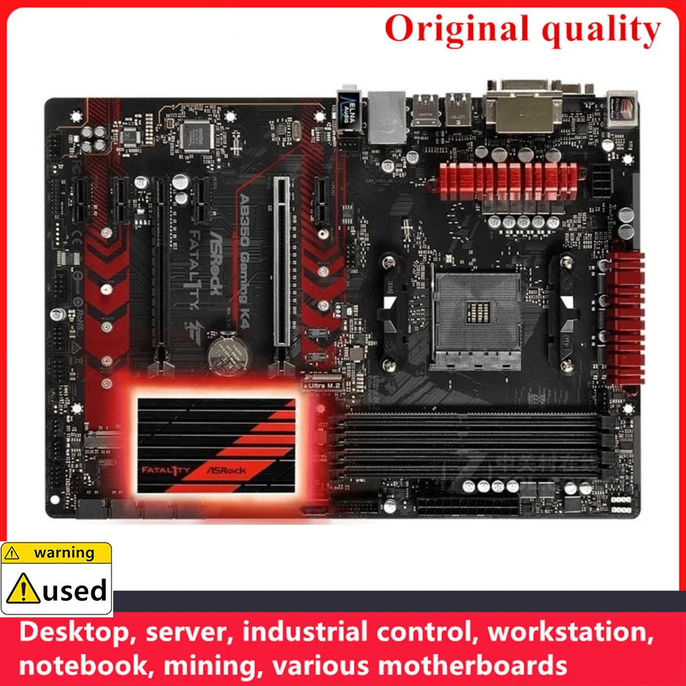 

Used For ASROCK AB350 Gaming K4 Motherboards Socket AM4 DDR4 64GB For AMD B350 Desktop Mainboard SATA III USB3.0