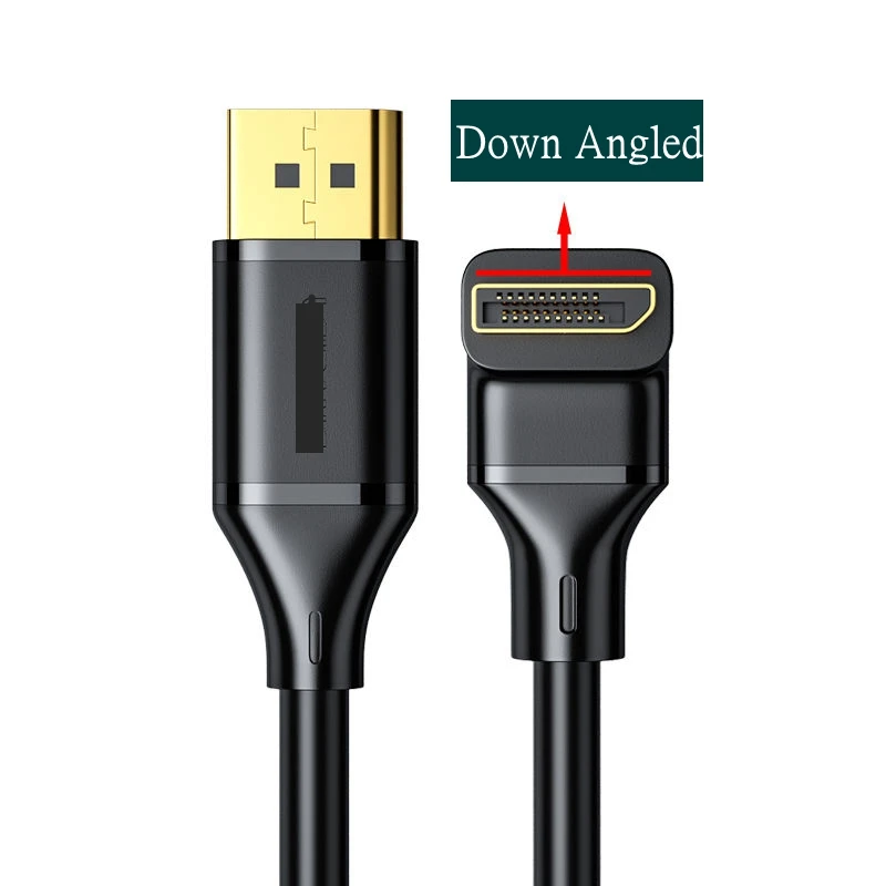 High-Speed Angled DisplayPort Cable with 8K HDR Support
