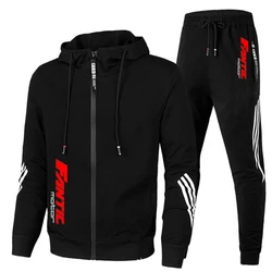 FOR Fantic Motor 2023 new men's casual sportswear sportswear hooded printe top trousers