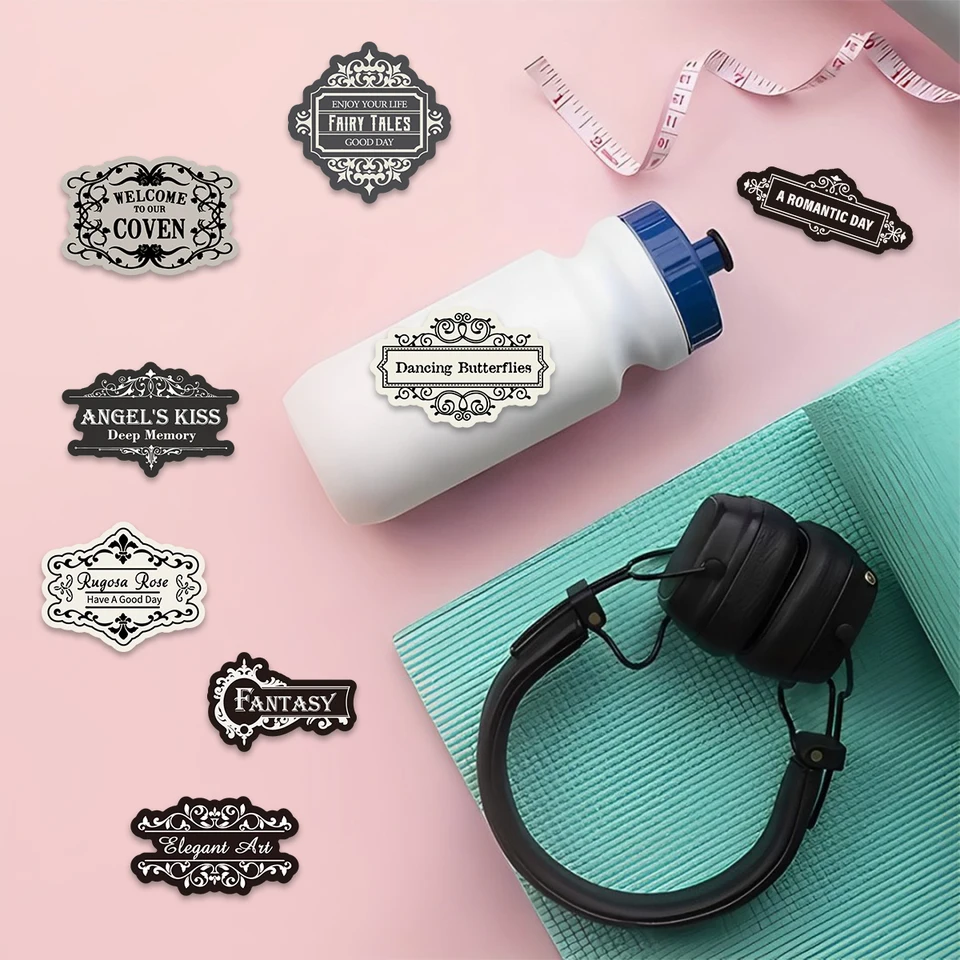 Pegatinas Para La Recogida Diferenciada, Etiquetas Adhesivas Recicladas Con Ilustraciones Y Inscripciones En Blanco Y Negro, Lavables, En Italiano E Inglés, 5 Unidades De 15 X 4 Cm
