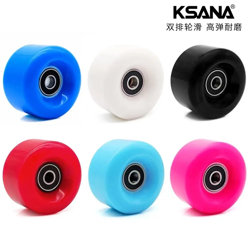 8 PCS 58*32mm 82A Double Row Roller Skates High Bounce PU Transparent Skateboard Coloured Wheels No Flash 608 Bearing double row skate wheels roller skates pu wheels skateboard wheels 60x40mm skateboard rullebrett skate board accessories 50lz