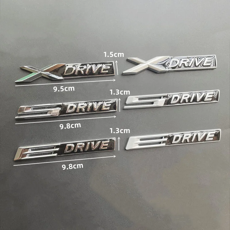 3D 금속 Xdrive Sdrive Edrive 자동차 후면 트렁크 엠블럼 배지 사이드 펜더 스티커, BMW E46 E39 E60 E90 F10 F30 E36 X1 X3 X6 X5 X7