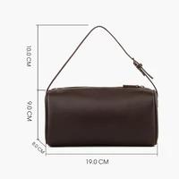 Matna-Mini sac à main en cuir véritable pour femme, cuir de veau entièrement grainé, sacs à bandoulière en forme de tonneau, sangle initiée 5