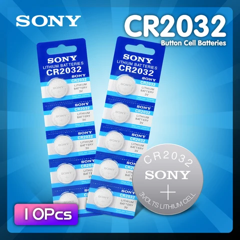 New 10pcs SONY Original CR2032 CR 2032 BR2032 2032 CR 2032 3V Lithium Button cell Coin Battery Long Lasting for Watches