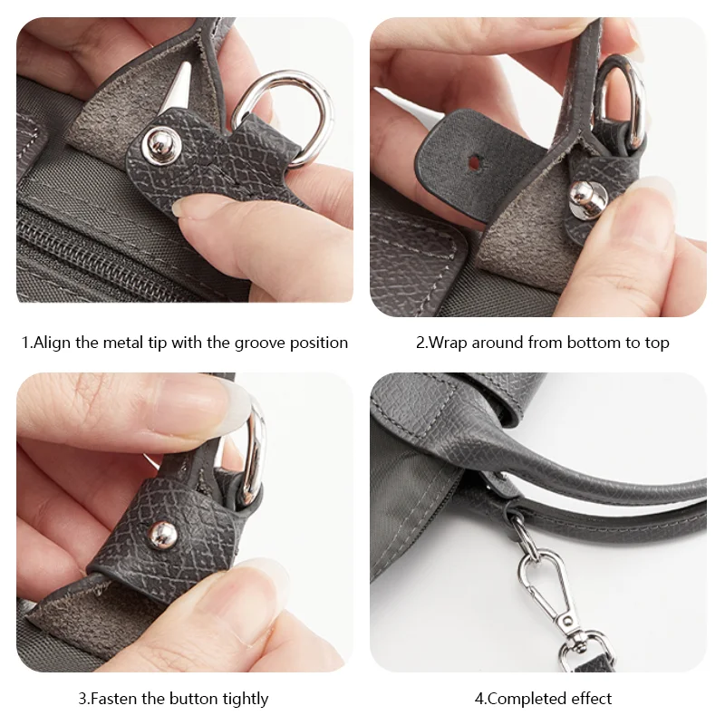Tracolla per borsa Longchamp M in pelle, cintura resistente per borsa a tracolla, senza foratura, accessori di ricambio. - immagine 5