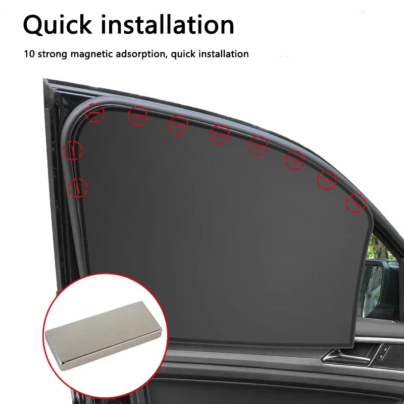 Universal Car Sunshade Window Heat Sunshade Insulation Cloth Cover Magnetic Suction Sunshade Car Side Windshield Sunshade