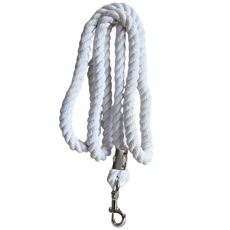 Braided Cotton Horse Leading Rope with Buckles Equestrian Rein Competition Halters Thick Horse Leading Rope Enduring 2