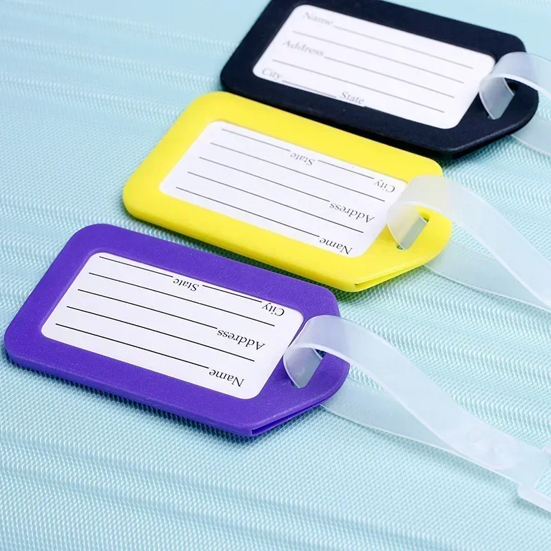 DIY 1pc Luggage Tags Suitcase Label Plastic Bag Travel Tag Name Address ID Label Baggage Holder Garment Tags Accessories