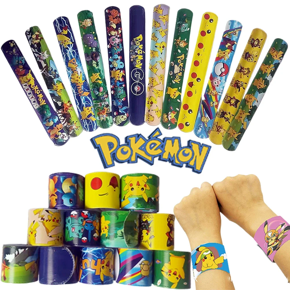 Kawaii Pokemon Snap Bracciali Pikachu Figurine Anime Wristband Bambini Pocket Slap Band Giocattolo Del Fumetto Per Ragazzo Ragazza Regalo Di Compleann