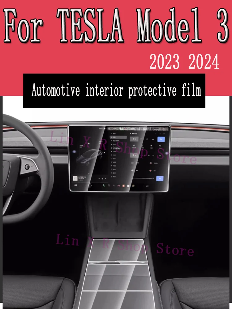 

Для TESLA Model 3 2023 2024 панельная коробка передач навигация автомобильный интерьер защитная пленка ТПУ наклейка против царапин