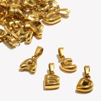 E.B.belle Mini Bubble 26 Letter Pendant Tarnish Free Stainless Steel Charms 18K Gold Plated Keychain Accessories for Jewelry