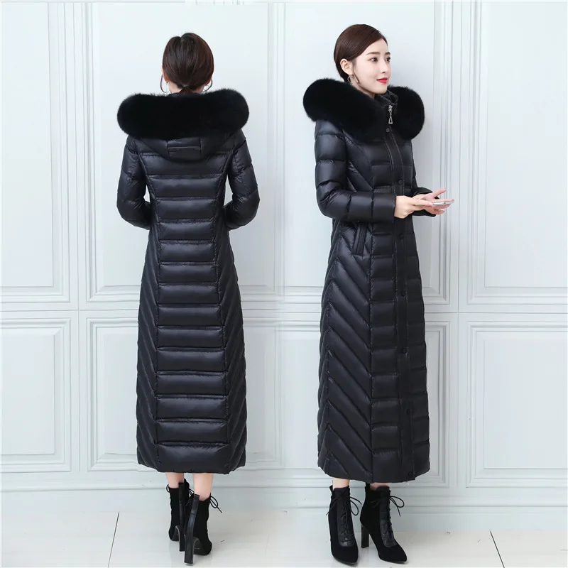 

Women Down Coats for Winter 2022 Doudoune Femme Puffer Down Jacket Clothes Long Female Overcoats Fox Collar Hooded Black Red
