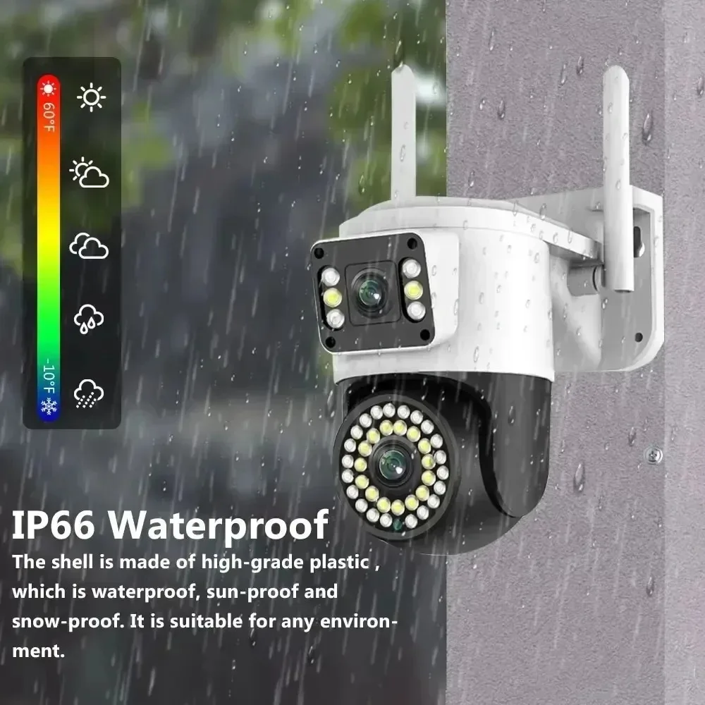 4K 8MP WiFi Surveillance Camera 10X Digital Zoom PTZ IP Camera ONVIF Dual Lens Human Detect Night vision Outdoor Security Yoosee 6