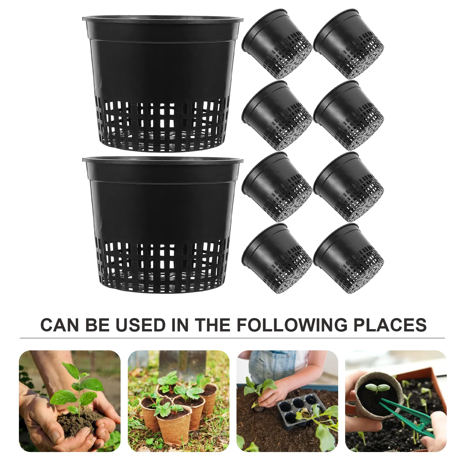 10pcs Net Pots Super Heavy Duty Cups Wide Lip Design Orchids Aquaponics Hydroponics Slotted Mesh Hydroponics Basket Container hydroponic flower pot plant pot