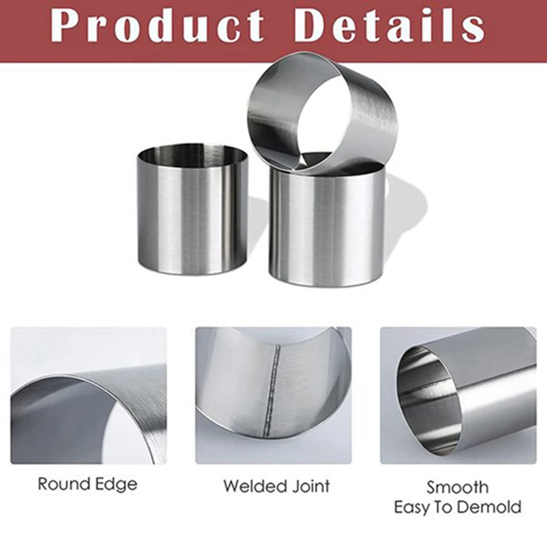 Cake Mold Cake Baking Tools Baking Cake Ring 10 Pieces Stainless Steel Mousse Rings
