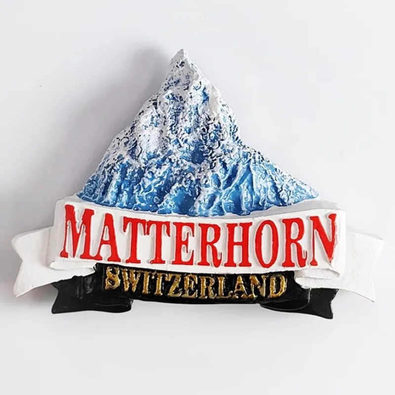 Magnete Frigorifero 3D Svizzera Eiger Mönch Jungfrau | Souvenir Artigianale In Poliresina, 7x5 Cm, Regalo Da Viaggio