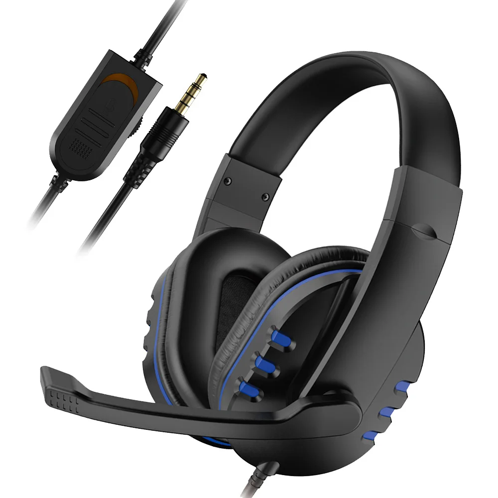 Écouteurs filaires de jeu, 3.5mm, écouteurs de musique, pour PS4 Play Station 4, PC, Chat, ordinateur avec Microphone_voghion.com