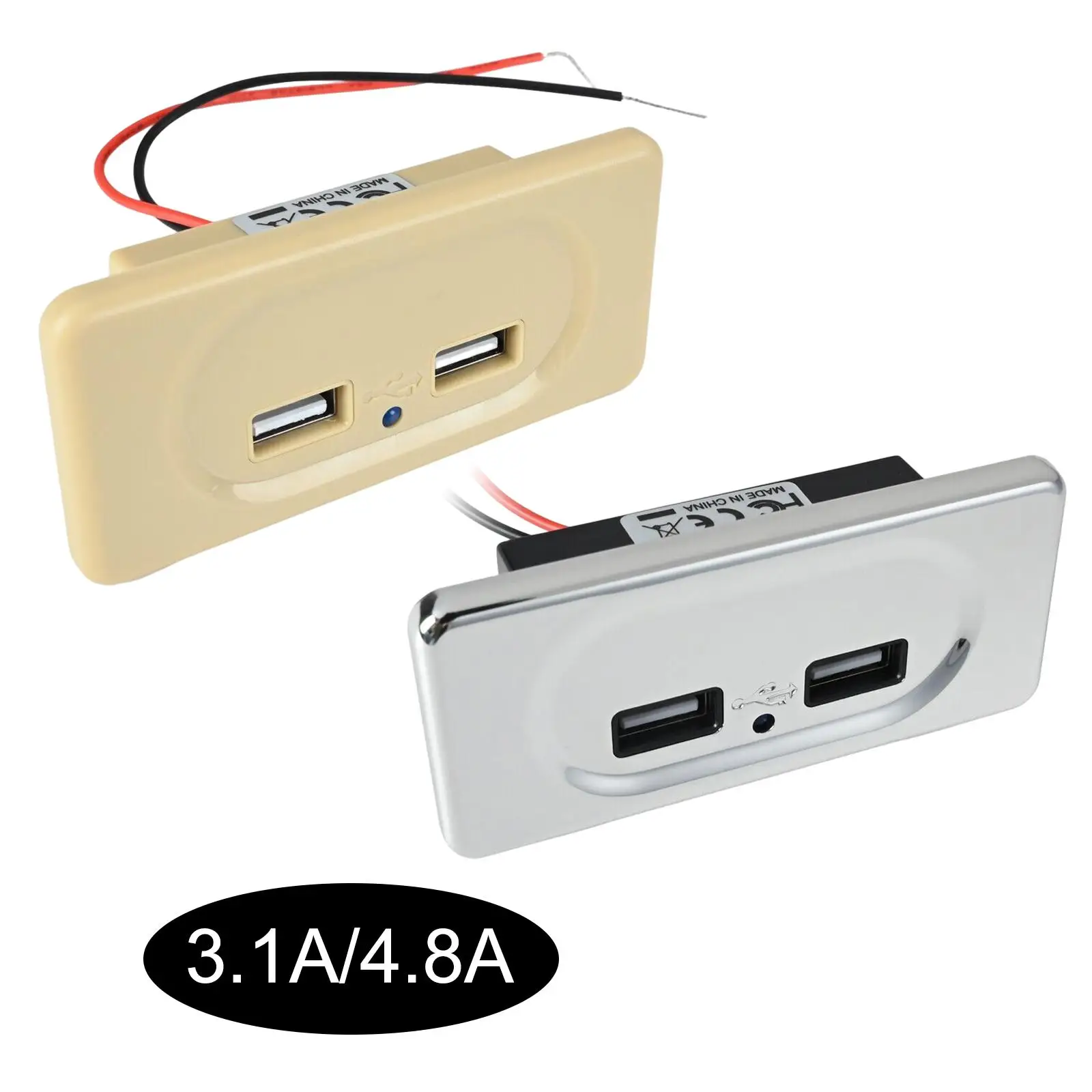 Dual USB Charger Socket Panel Power Adapter Outlet Universal Fast