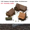 1/72 Eastern Europe Urban Architecture Scene Wooden Assembly Model DIY Handmade Building Gifts for Children 2