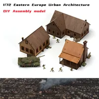 1/72 Eastern Europe Urban Architecture Scene Wooden Assembly Model DIY Handmade Building Gifts for Children 2