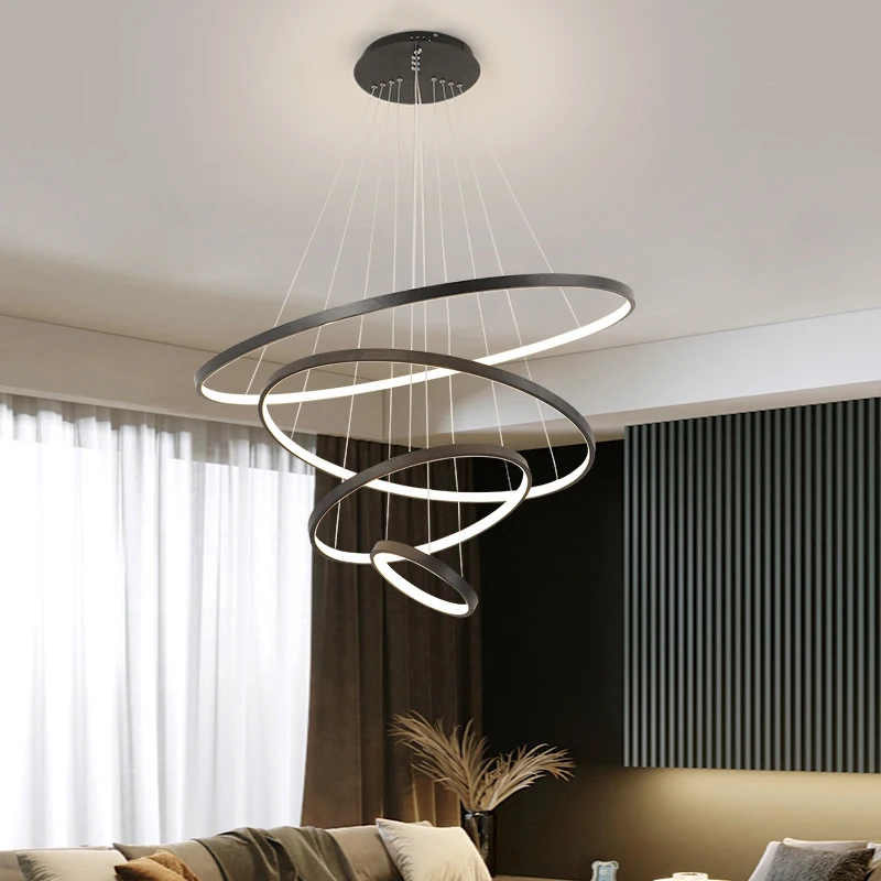 Chandelier Lighting Nordic Ring Led Dining Room Living Room Bedroom Interior Lamps