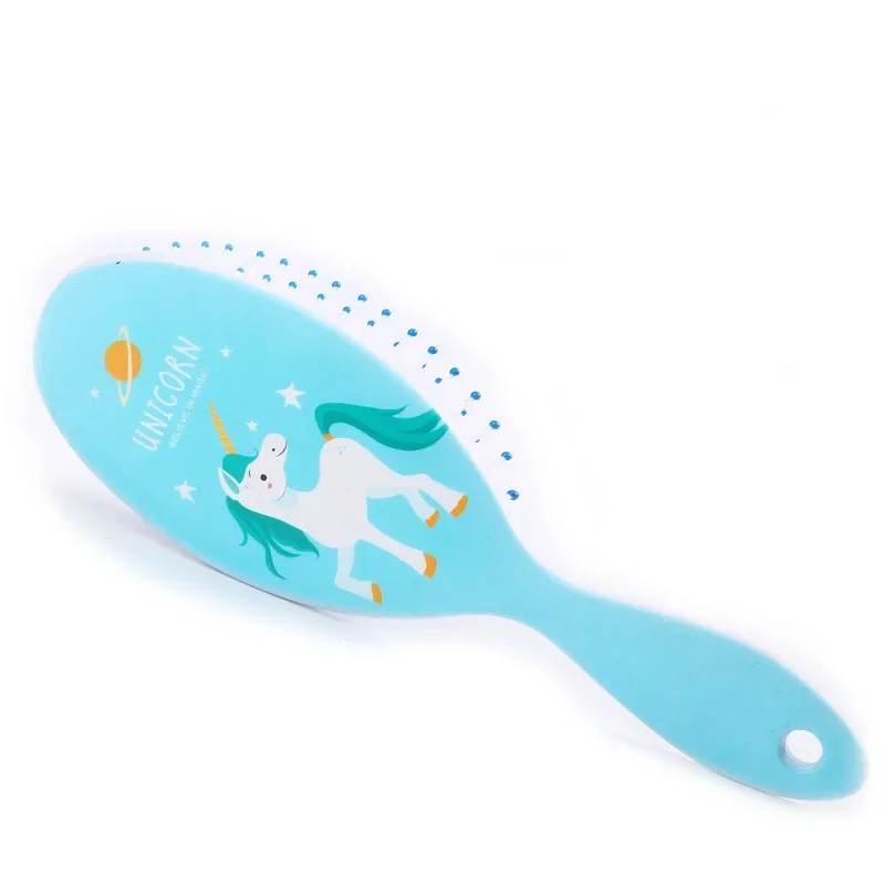 4 Color Cute Unicorn Animal Anti-static Hair Brush Massage Comb Shower Wet Detangle Hair Brush Salon Hair Styling Tools 5