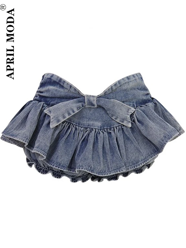 

2023 New Arrivals Sweet Style Mini Denim Lolita Skirts Y2k Ruffles cake Harajuku Kawaii JK Skirt Women Cute Pleated Skater 90s