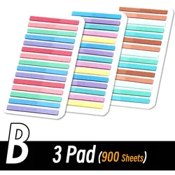 Vibrant Transparent Fluorescent Index Tabs - Adhesive Color Stickers & Page Bookmarks for School & Office Supplies (B Set 3 Pad)