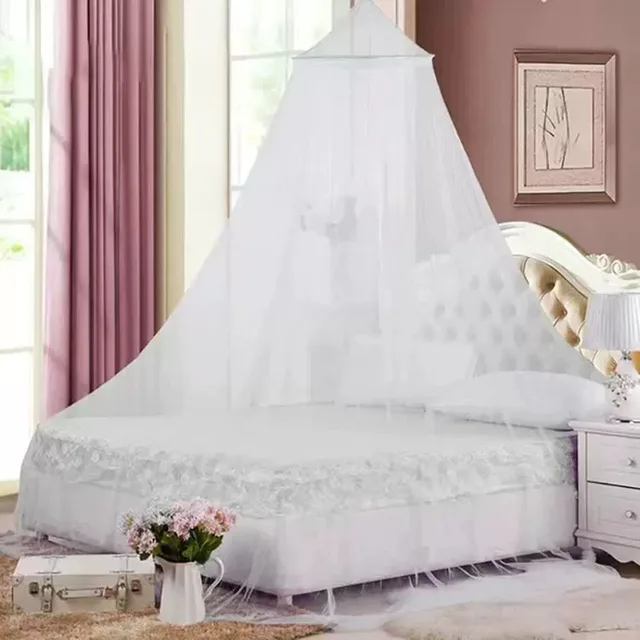 Moustiquaire à dôme suspendu d'été, 1 pièce, pour lit Double, tissu en maille de Polyester, décoration suspendue pour la maison, la chambre à coucher des adultes 3