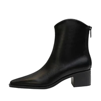 BIGTREE Street Style Designer Vintage Pointed Toe Zipper Women Ankle Boots Autumn Winter Fashion Square Heel Shoes Botas Mujer - Image 5