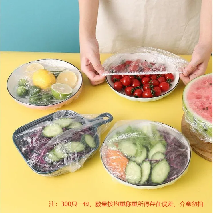 

Colorful Disposable Food Cover Food Grade Fruit Vegetable Storage Bag Elastic Plastic Bowls Cup Kitchen Fresh Keeping Bag