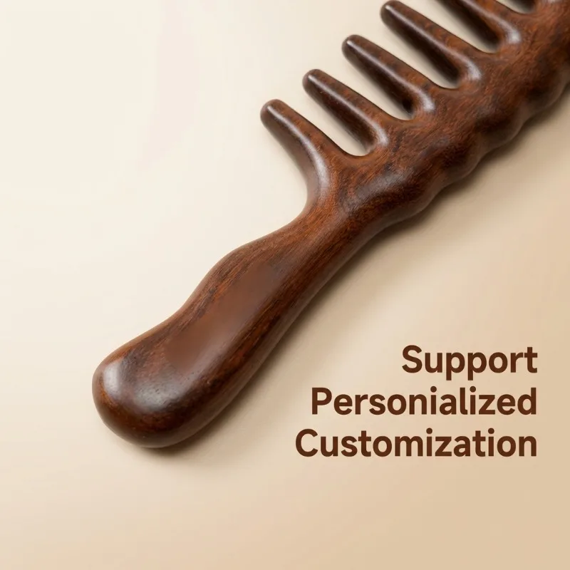 1PCS 새로운 천연 백단향 헤어 빗 정전기 방지 나무 마사지 빗 나무 머리 발 마사지기 두피 나무 테라피 마사지 도구