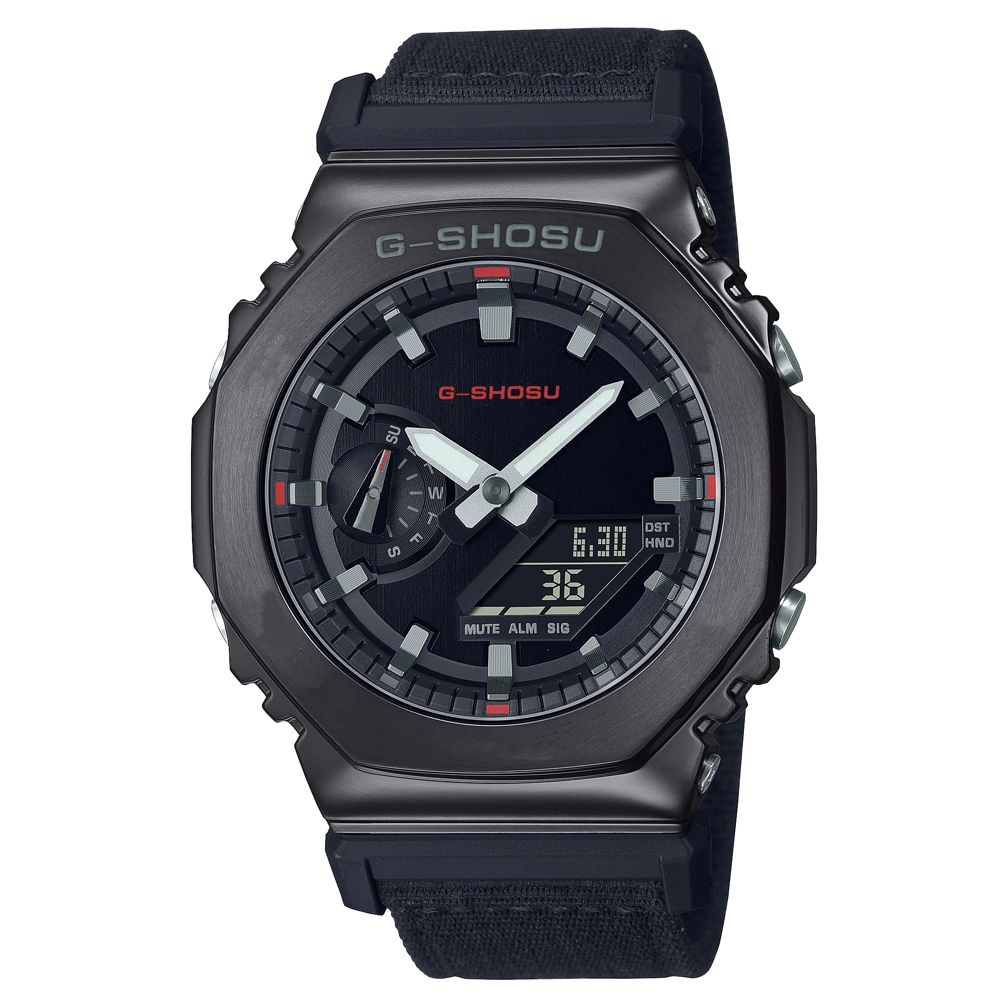 Electronic Digital Sports Unisex Watch Alloy LED Large Dial Dual Display Nylon Strap Multi Time Zone World Time 4