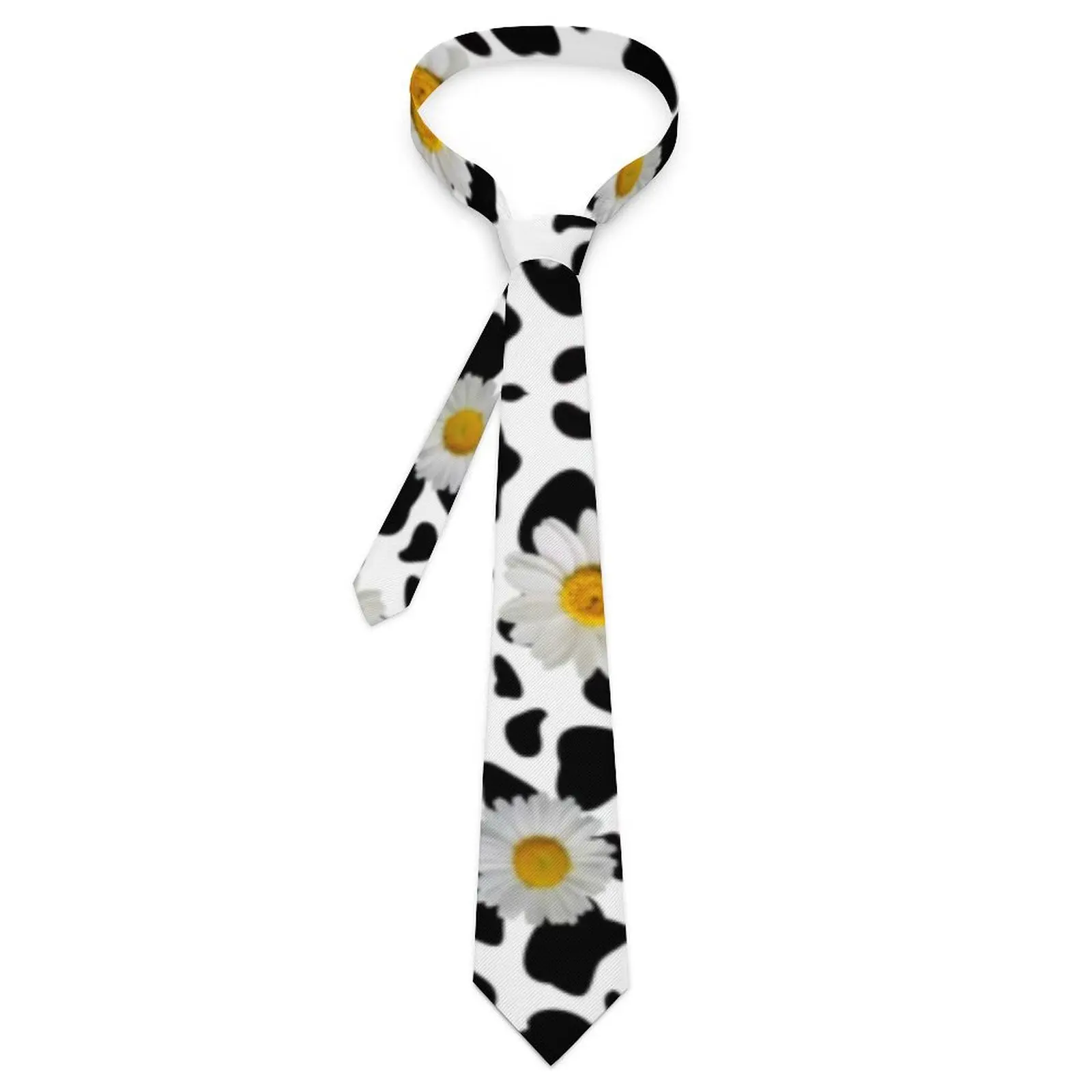 

Daisy Cow Print Tie Floral Animal Cowprint Cool Fashion Neck Ties For Men Daily Wear Quality Collar Tie Necktie Accessories