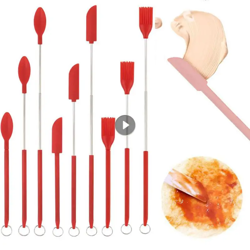 MiniRetractableSiliconeScraperJamDeepBottleScraperMiniSpatula