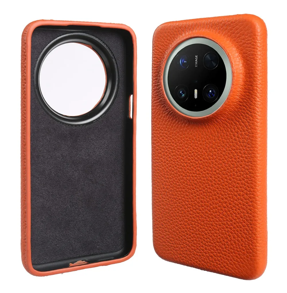 Magnetic Luxury Genuine Leather Wireless Charging Shockproof Case
