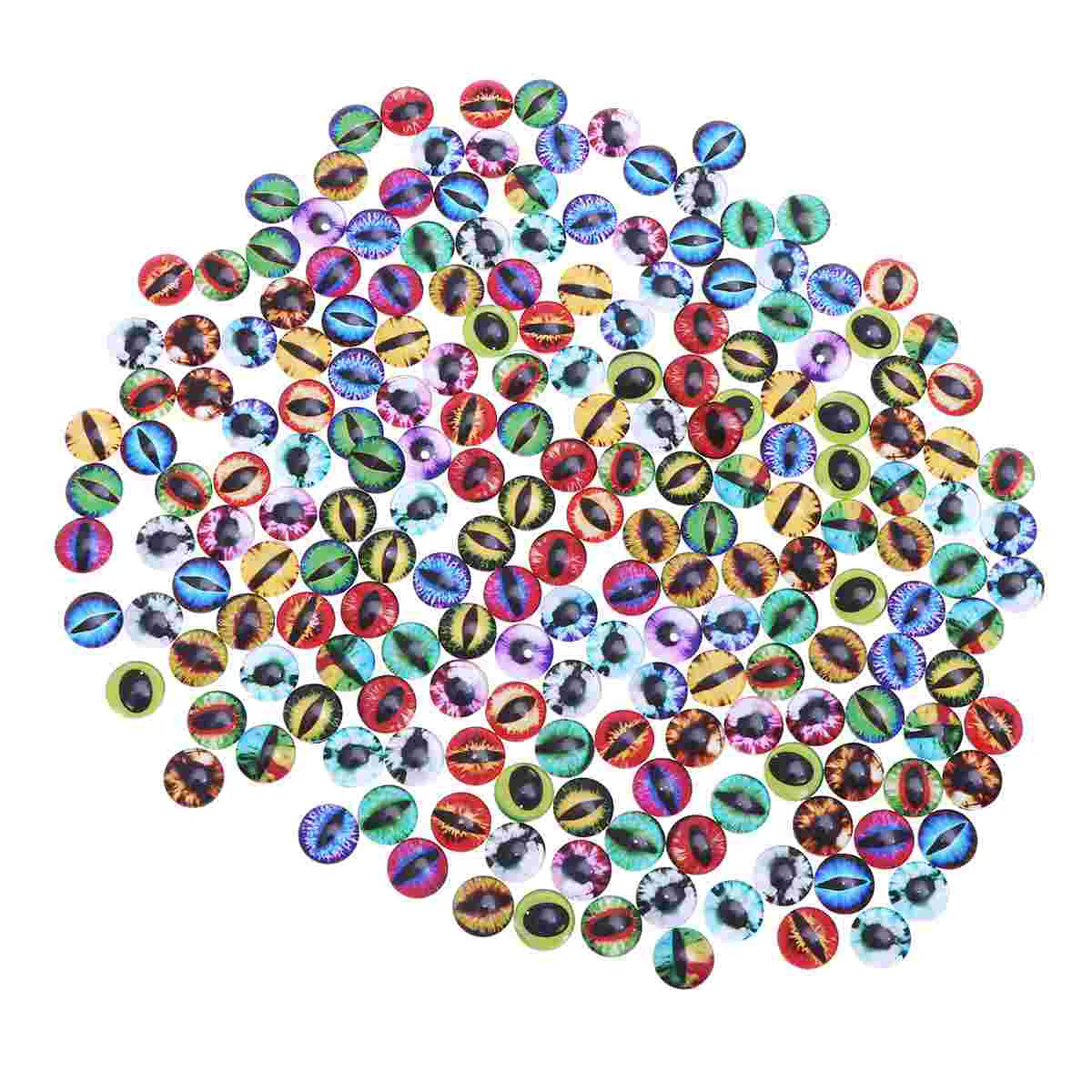

200pcs 10MM Multi Color DIY Dragon Eye Glass Crystal Cabochons Interchangeable Snaps Buttons for Jewelry Bracelets Making