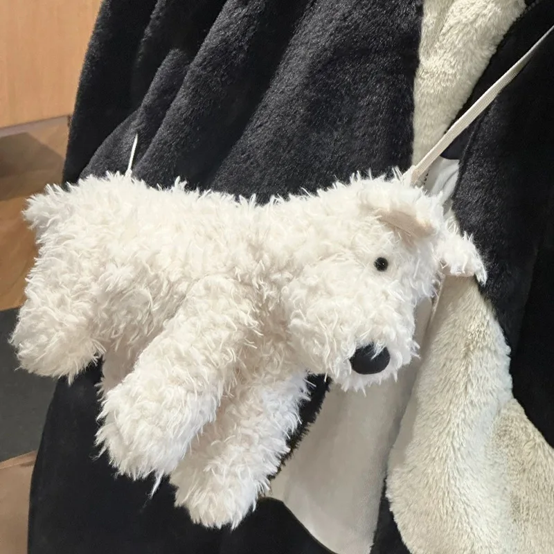Cute Puppy Plush Bag Doll Bag One Shoulder Crossbody