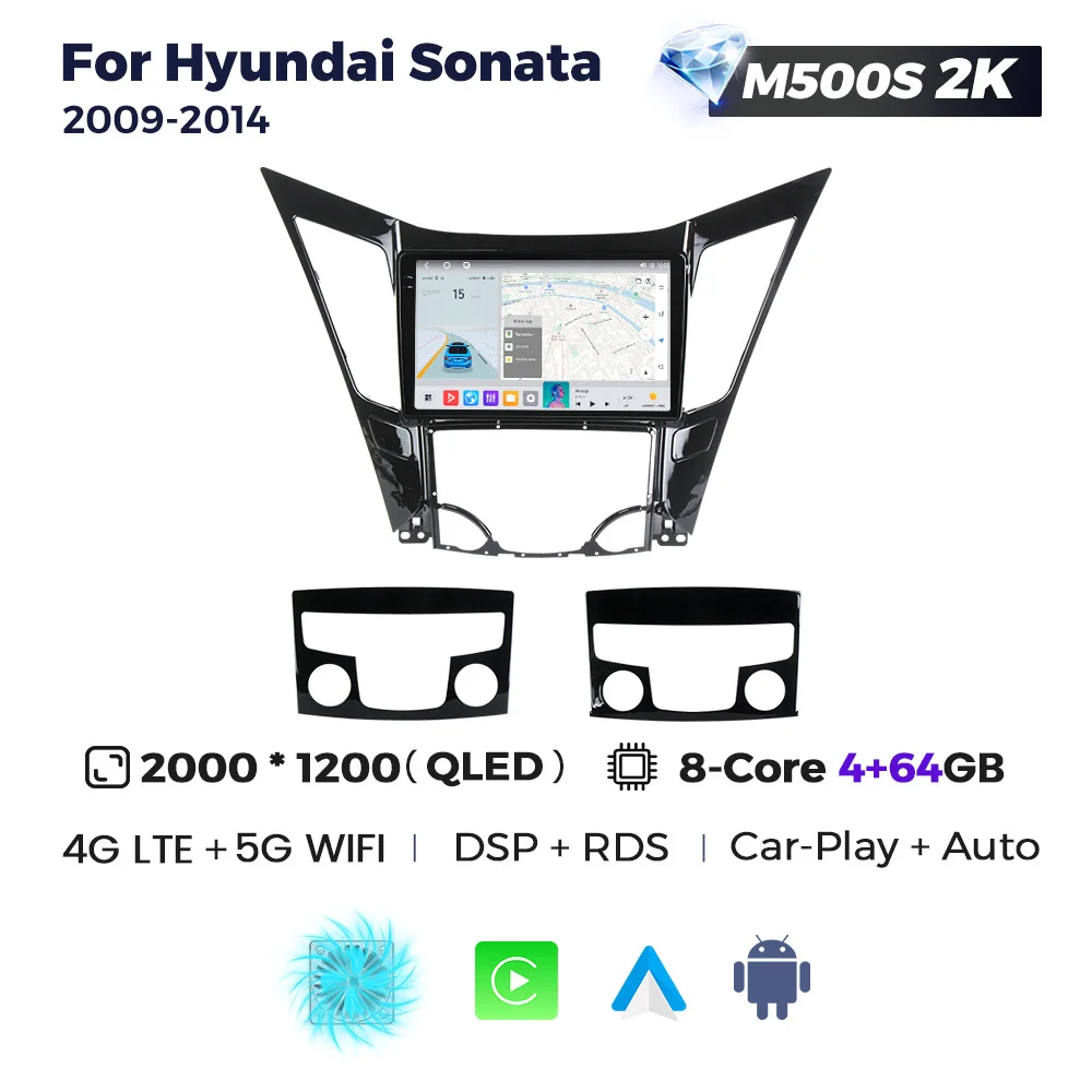 thumbnail image 1 of Radio con Android Auto y Carplay inalámbrico MEKEDE para Hyundai Sonata 6 YF 2009-2014, unidad de navegación GPS, reproductor multimedia para automóvil, BT, 1 of 5