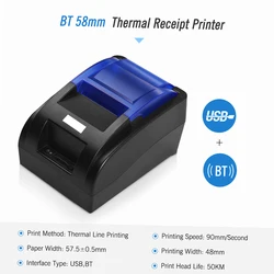 Mini imprimante thermique sans fil pour tickets de caisse, 58mm, Bluetooth, imprimante Mobile ESC/POS pour magasin de détail 
